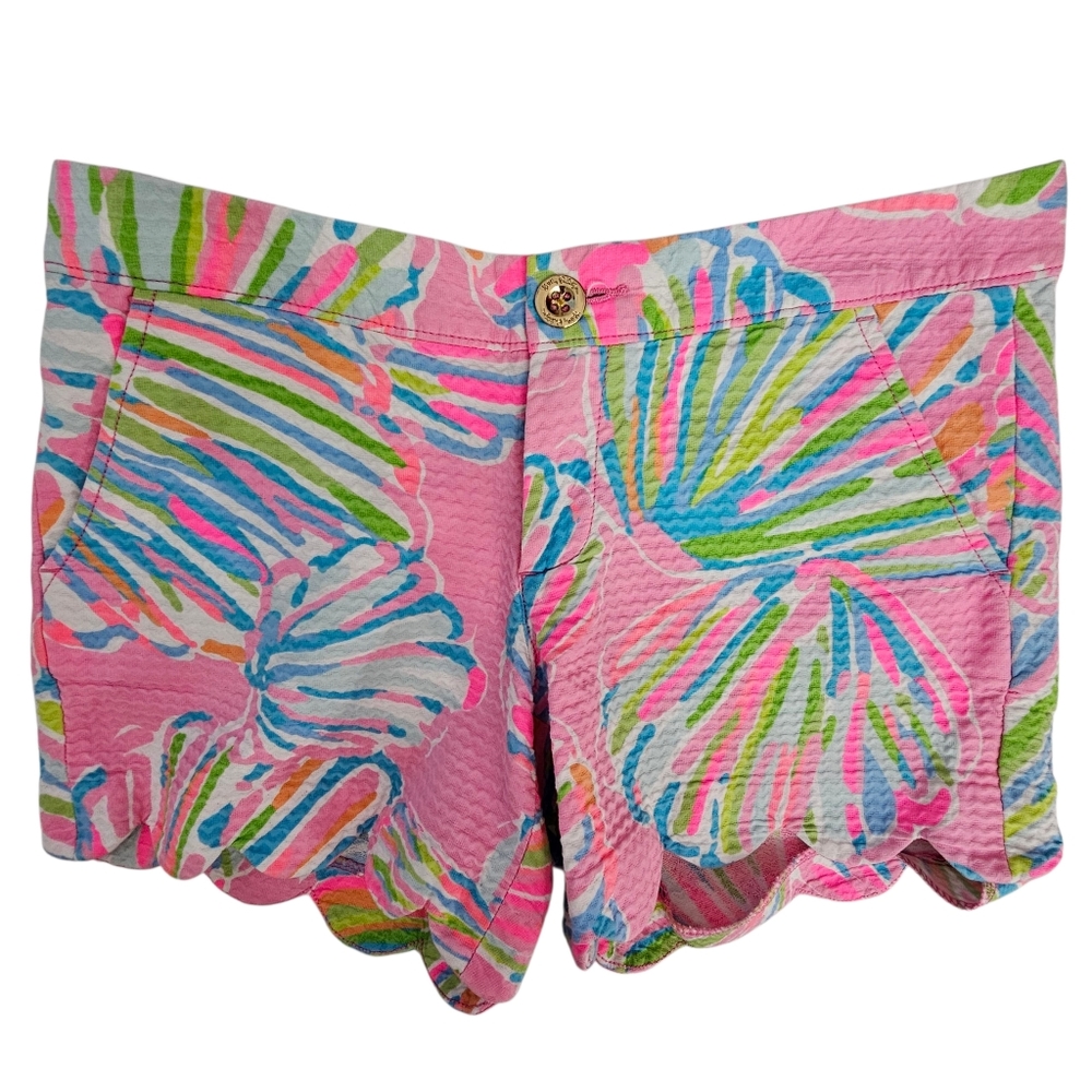 Nwot Lilly Pulitzer Pink Shell Preppy Scallop Shellabrate Beach Shorts